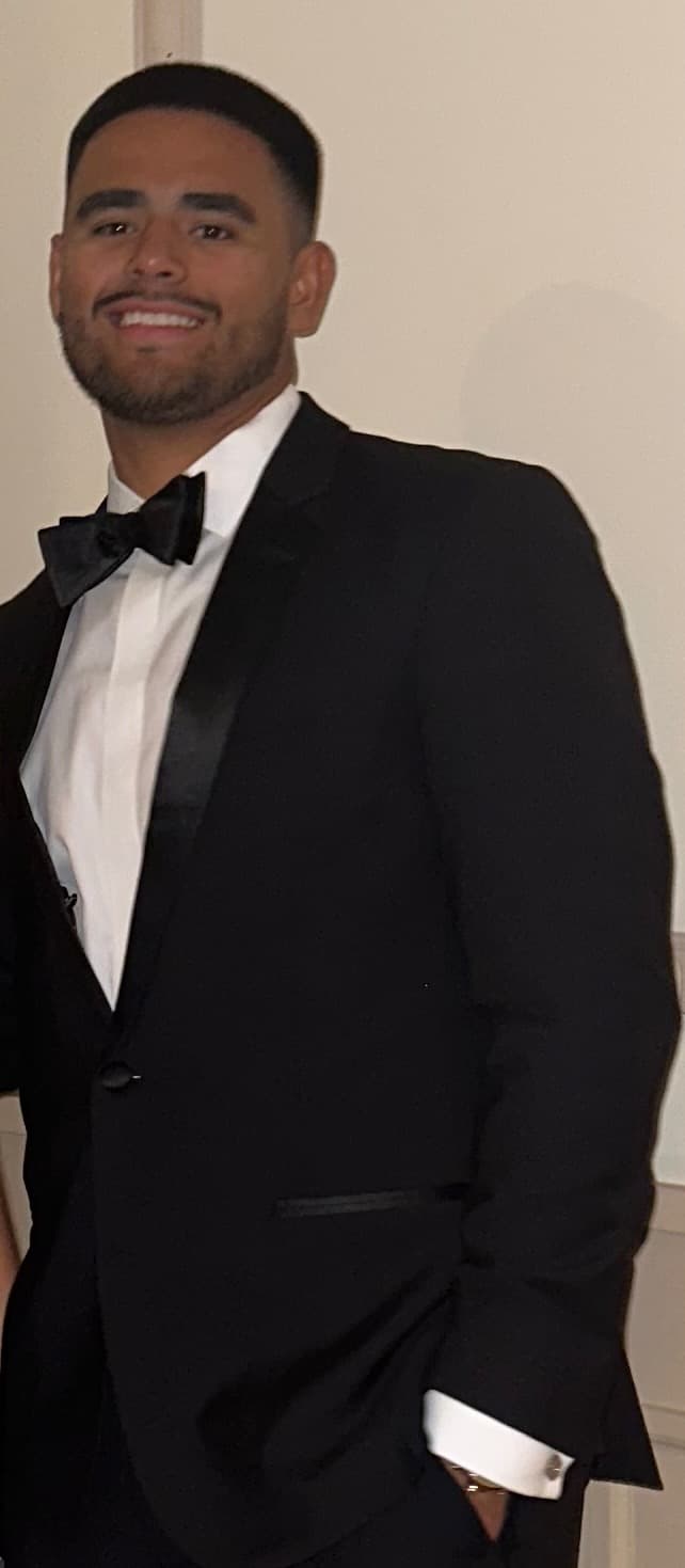 Gabriel Brito in a tuxedo